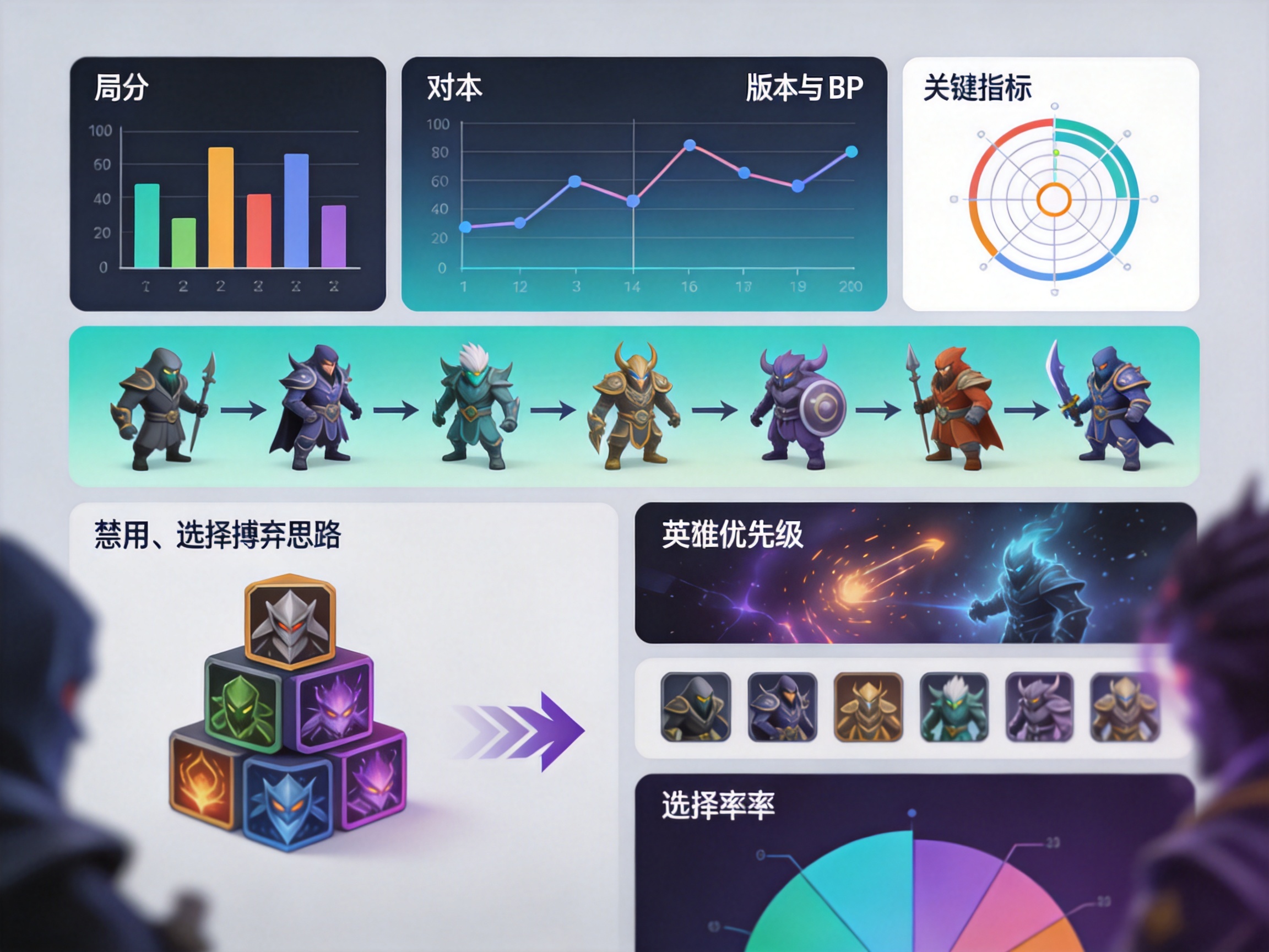 DOTA2比赛数据面板与比分信息界面示意